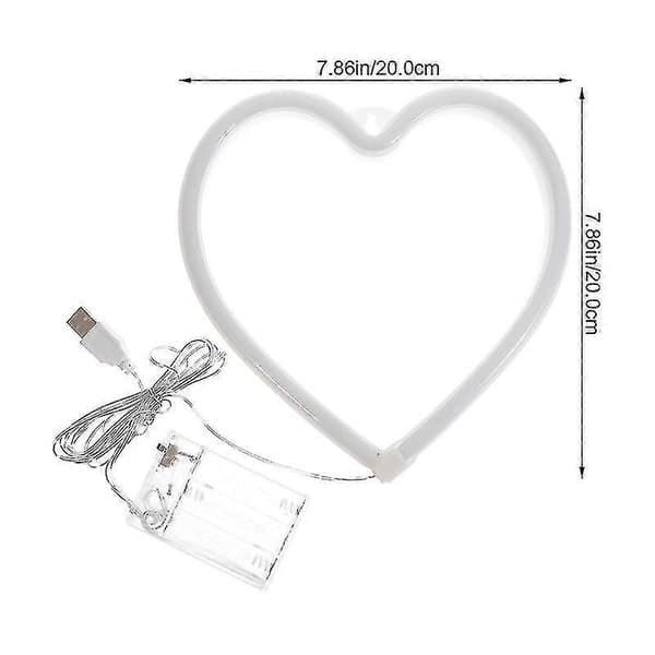 1 stk. Hjerteformet Neonlys Valentinsdag Lysindretning Farverigt LED-lys [YJD]
