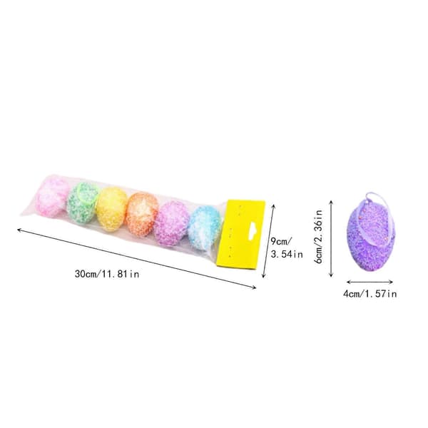 6-delars påskäggsprydnadsset – färgglada miniägg (1,6x2,4\") för träd, scen och heminredning – kompatibel med påskteman[YJD] Easter Eggs- E Easter Toys