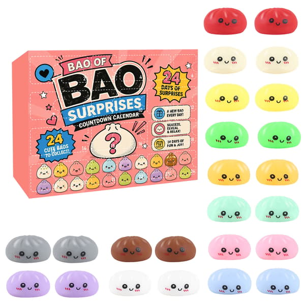 Squishies Julekalender 2026, 24 Overraskende Dumpling Leker[YJD]