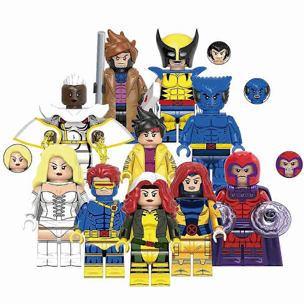 10 stk. Superhelt X-men Mini Figurer Battle Hero Wolverine Beast Actionfigurer Byggeklodser Legetøj