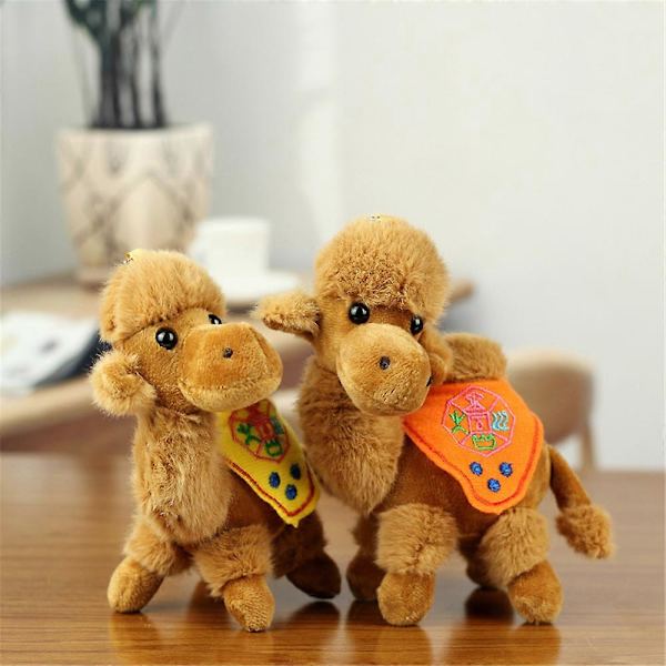 Søt ørkenkamel bamse Dunhuang kamel dukke barnedukke turistsuvenir naturskjønn sted kamel_v (YJD) yellow 1 pcs
