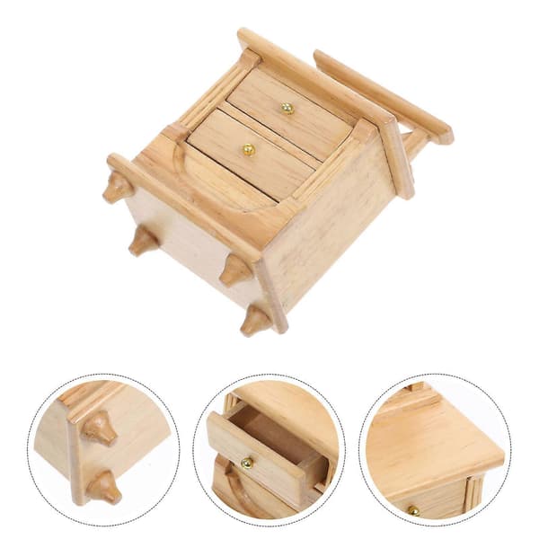Miniatyrskåp i trä för dockskåpstillbehör, 3-delars set [YJD]