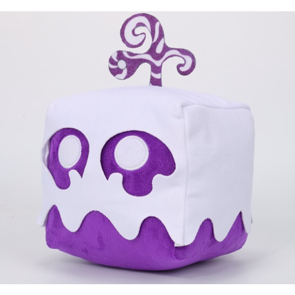 Blox Fruits spelrelaterad djävulsfrukt fruktlåda docka plyschleksak, lämplig för heminredning, presenter till pojkar och flickor[YJD] Purple and white ghost face box