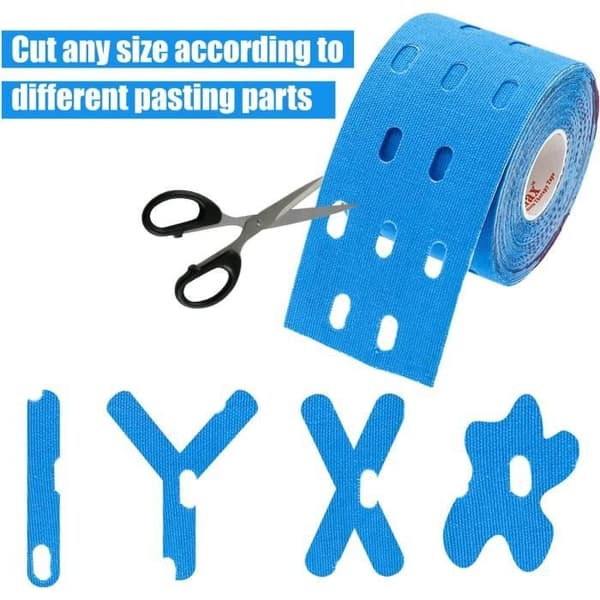 Kinesiotejp - Perforerad design - Latexfri - 95% bomull/5% spandex - 5 cm x 5 m (YJD)