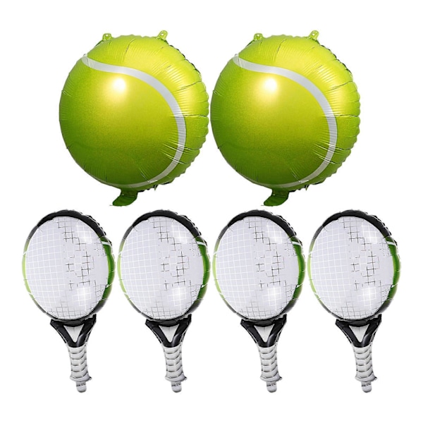 1 set tennisboll och racketballonger i aluminiumfolie - tennisfestdekoration (YJD) 63.00X36.00X0.01CM