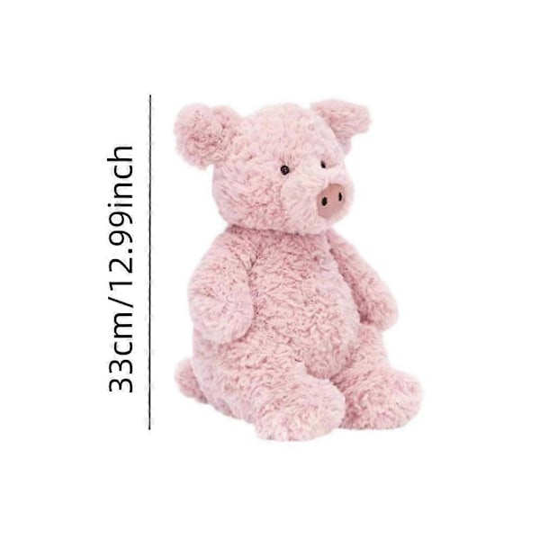 Söt Rosa Plyschdocka Gris Figur Dekor Barn Mjuk Leksak 33cm[YJD]