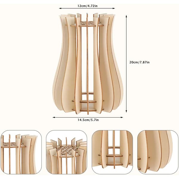 Bakkevaser til boligindretning - Træblomsterpotter og arrangementer[YJD] Wood 1pcs