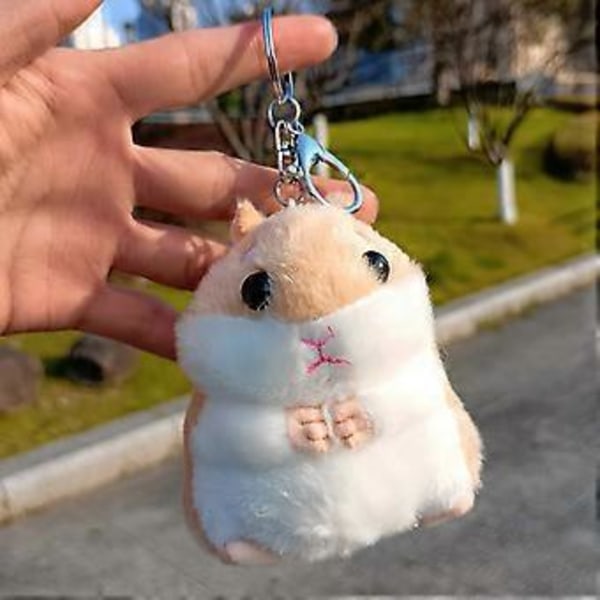 Ihana hamsteri sarjakuva pehmolelu lapsille avaimenperä hamsteri sarjakuva karvainen pehmeä viehätys täytetty hamsterilelu sininen (sininen)[YJD]