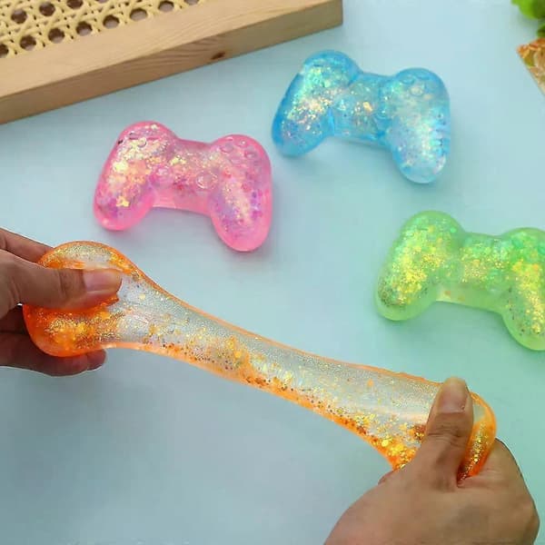 Saktekende Fidget-leke Glitter Squishy Stressball, Fleksibel Sensorisk Lindring for Barn og Voksne[YJD] 2pcs