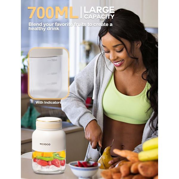 Ledningsfri bærbar smoothieblender 710 ml rustfrit stål[YJD]