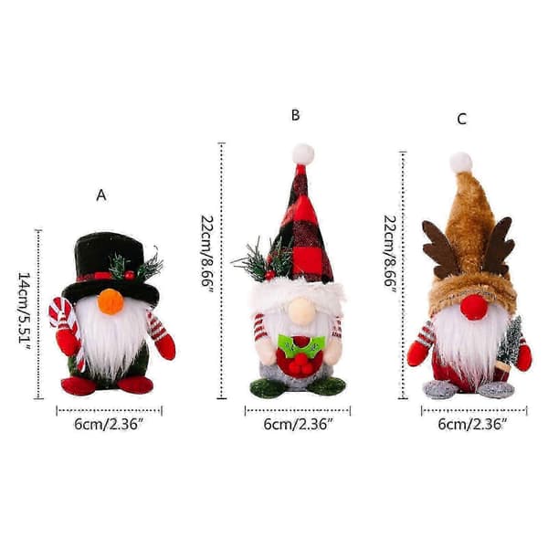 Julgnome Älg Snögubbe Randig Älva Dvärg Prydnad Flerlagers Bricka Dekor[YJD]