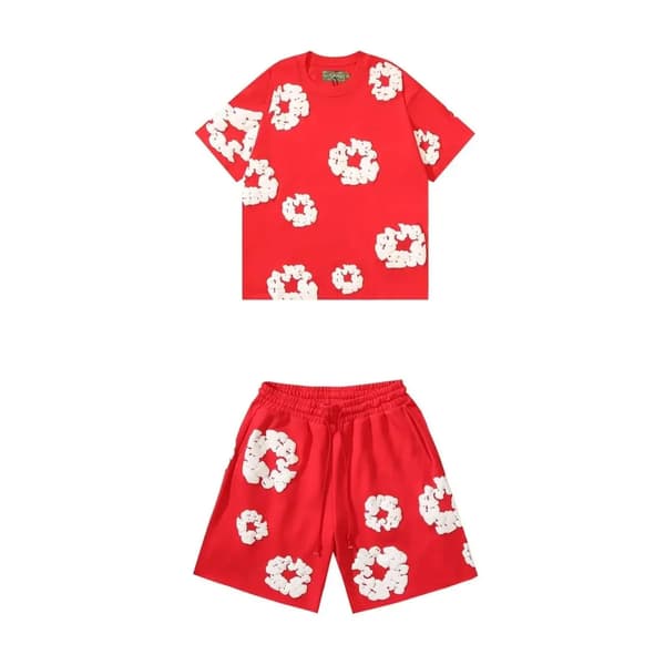 Denimshortssett for menn - 2-pakning rød TZ01 Red XL