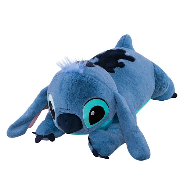 45/60/80cm Stitch Dukke Disney Plysj Leke Lilostitch Plysj Fyllt Dukke Myk Pute Prone Holdning Mørk/lys Blå Søt Lekegaver  (YJD) 80 cm