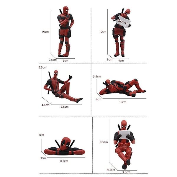 3-pack X-Men Deadpool Actionfigurer Leksaker Modellprydnader Staty För Hem Bil Skrivbordsdekorationer (YJD) B 3Pcs