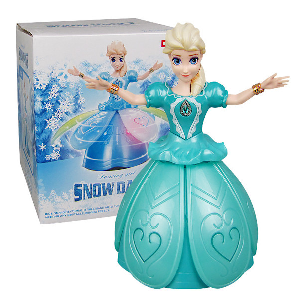 Frozen Prinsesse Elektrisk Dansende Leke Elsa Anna Dukke Med Vinger Bevegelig Dukke Roterende Projeksjonslys Musikk Modell Dukke (YJD) pink