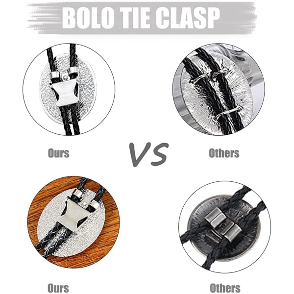 Håndlavet Western Cowboy Bolo Slips Sort[YJD]