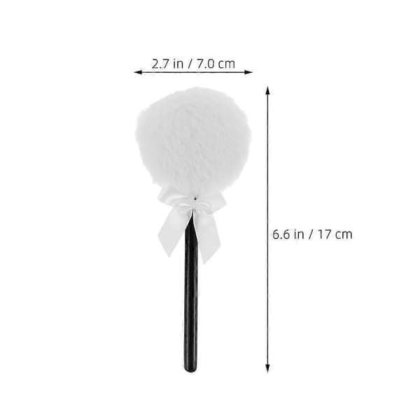 Fluffig vit sminkpuff för löspuder 2-pack plysch kosmetisk applikator[YJD]