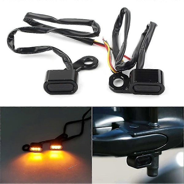 Motorcykel LED Blinkers 2-Pack för Harley-Davidson Touring 2009-2017 & Softail 2015-2021[YJD] Black black shell