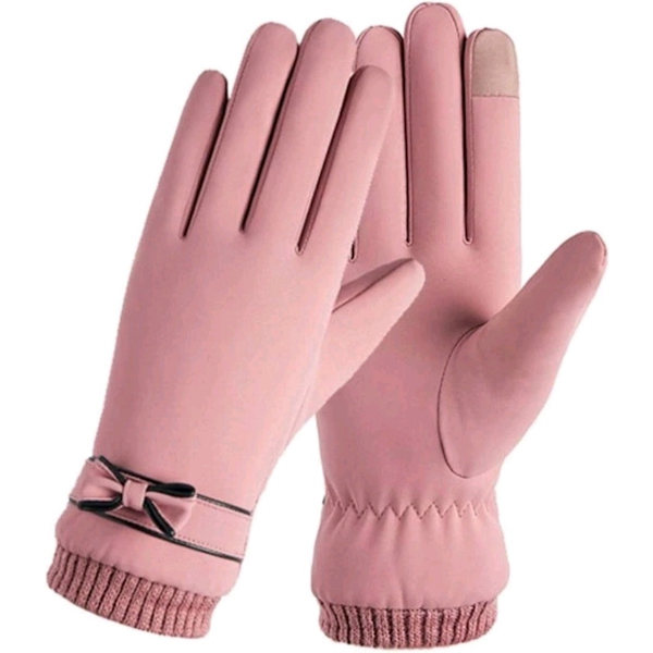 Vinterhandsker til kvinder, pink, one-size, vandtætte, vindtætte, termiske[YJD]