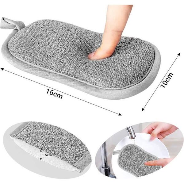10 stk vaskbare oppvasksvamper, vaskbare mikrofibersvamper, gjenbrukbare vaskbare mikrofiber oppvasksvamper [YJD][YJD]