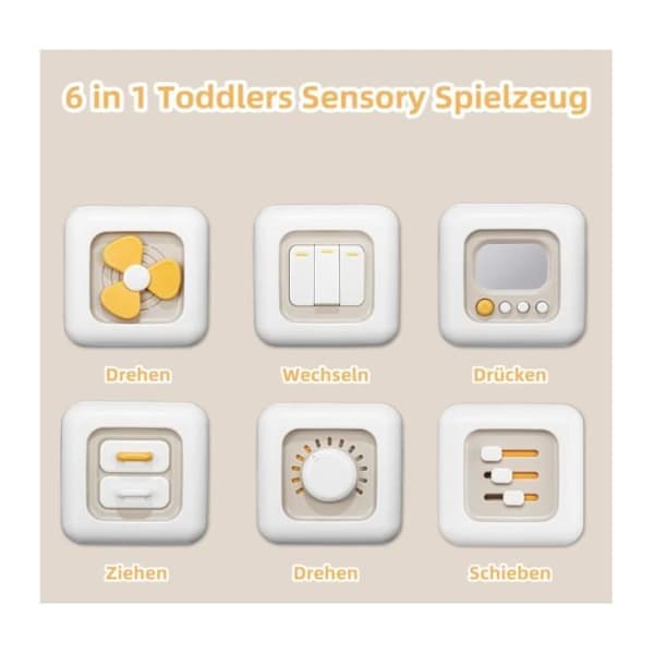 Baby Activity Cube Leksaker, Sensoriska Babyleksaker, 6-i-1 Leksaker för 12-24 Månader, Reseleksaker för 1-3 Åringar[YJD]