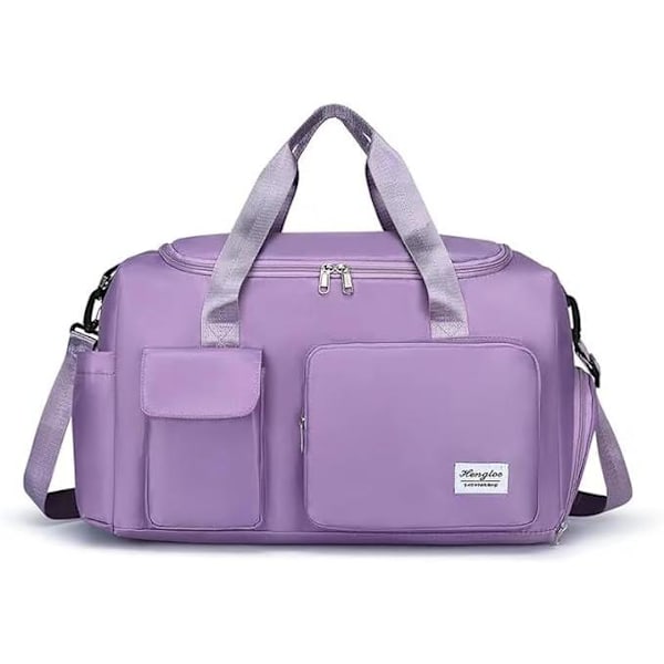 Treningsbag, Fitness, Sportbag for Menn og Kvinner, Trening - Reisebag Skopose med Sko og Fuktig Rom 01-lys lilla 01-light purple