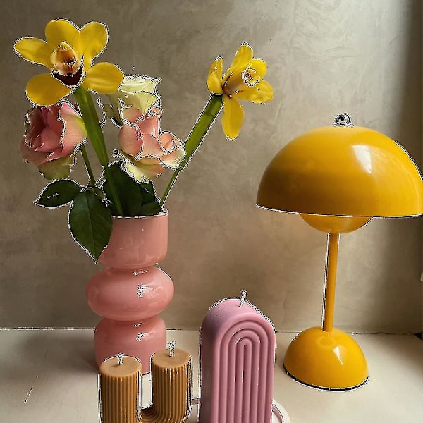 LED Blomstknopp Bordlampe USB Sengelampe Bryllup Skrivebord Enkel Rotteseng -g- mørk Blå - USB Oppladbar