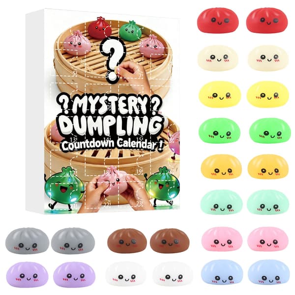 24 overraskende dumplingkalendere, klemmeleker, stresslindrende gaver [YJD]