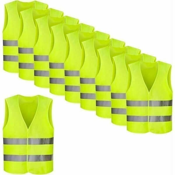 Neongule refleksveste pakke med 8 sikkerhedsrefleksveste[YJD]