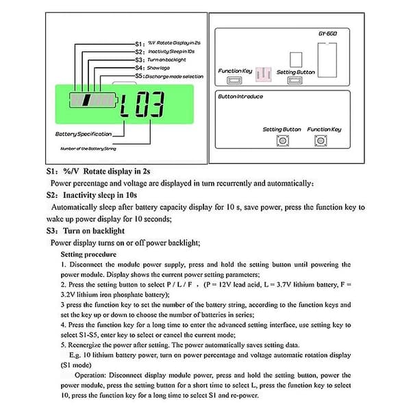 2-celle DC 12V-72V batterimonitor kapacitetsindikator blysyre og lithium [YJD]