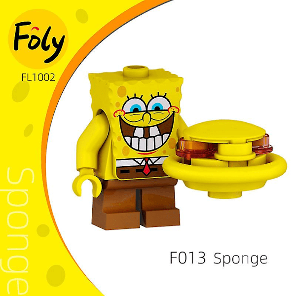 SpongeBob SquarePants Big Star Sandy Squidward Snail Byggekloss Minifigur Samleleke (YJD) 9 piece set