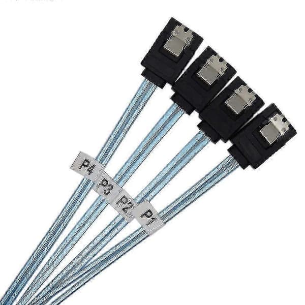 Kabel Sata-kabel Høyhastighets 6 Gbps 4 porter/sett Høy for server 0,5 meter[YJD] black  blue