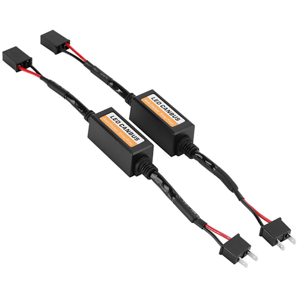 2 stk LED Canbus Hodelykt Dekoder Enhet Anti-Flimmer Motstander Feil Kanseller for H7