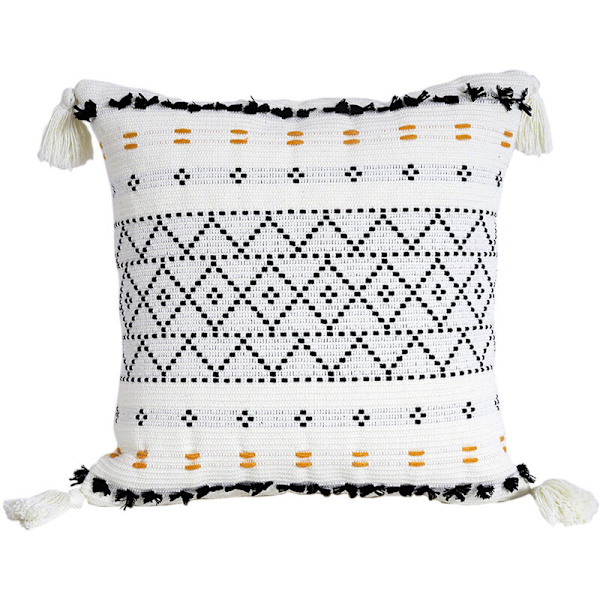Sæt med 2 Dekorative Pudebetræk med Pomponer - Boheme Stil - til Sofa, Soveværelse, Stue, Bil - 45 X 45 Cm