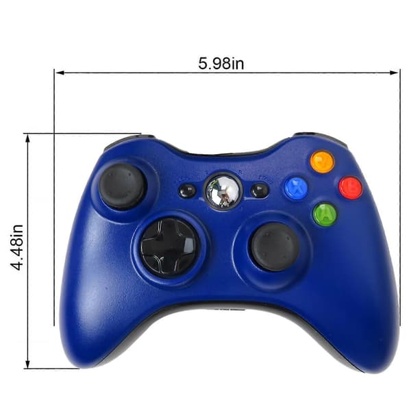Kabelbaseret controller til Xbox 360, Windows 10/8/7 PC-gaming, dobbelt vibration, ergonomisk komfortgreb, blå[YJD]