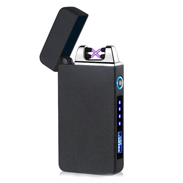 Dubbel Arc USB Elektrisk Vindtät Flamfri Tändare Uppladdningsbar Touch Sensor Tändare Present till Pappa[YJD] Matte Black