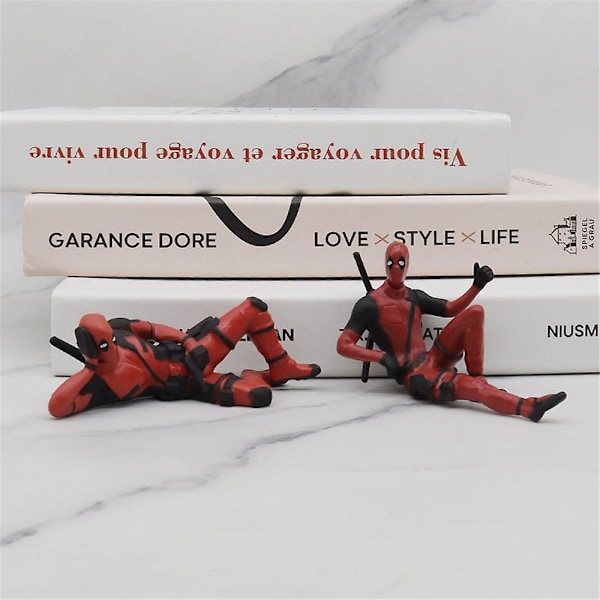 3-pack X-Men Deadpool Actionfigurer Leksaker Modellprydnader Staty För Hem Bil Skrivbordsdekorationer (YJD) A 3Pcs