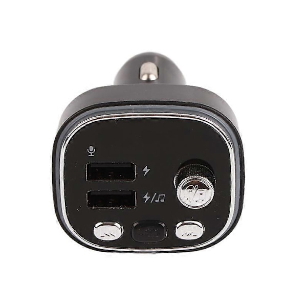Bil Bluetooth-spiller 2 USB-porter Lader 7 Fargelys FM-sender For Håndsfritelefonering Sølv[YJD]