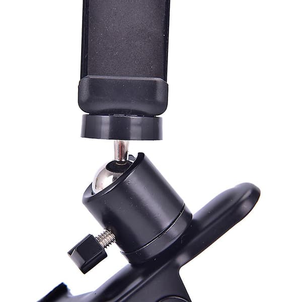 Gitarhode-klips mobiltelefonholder direktesendingsbrakett stativklips [YJD] Black 1pc
