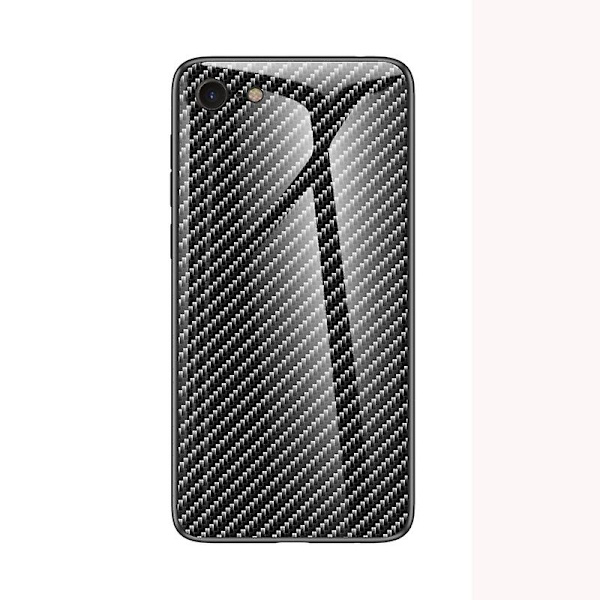 Hiilikuitu Pinnoitettu Temperoitu Lasi + PC + TPU Puhelin Kotelo iPhone 8/7/SE (2020)/SE (2022) Fiber (YJD)
