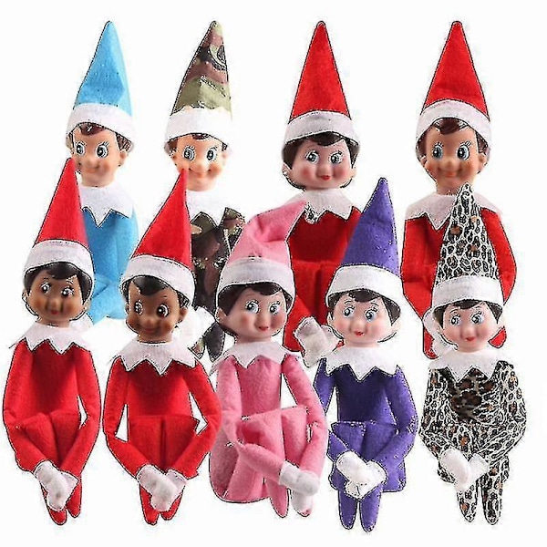 Elf Dukke Julepynt Børnegave Overraskelse Plyslegetøj Jule Reindeer Elves Pink Rød Farver_ai DGZD_v (YJD) Dark blue boy