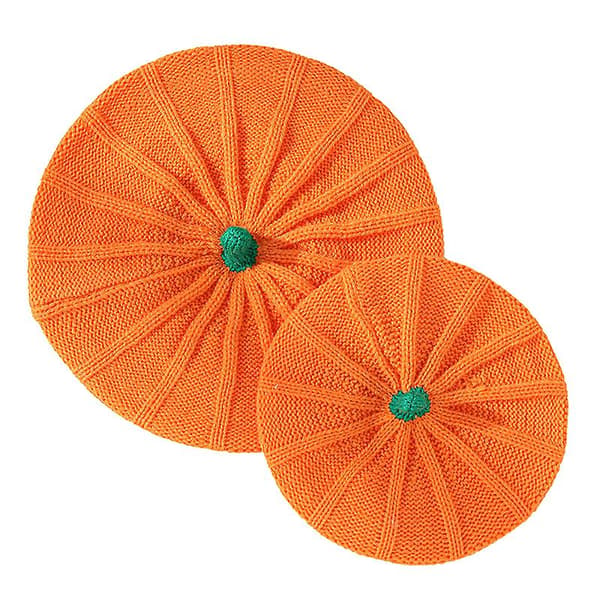 Halloween Dekor Pumpa Basker Hatt Höst Och Vinter Förälder-barn Stickad Hatt[YJD] Orange S