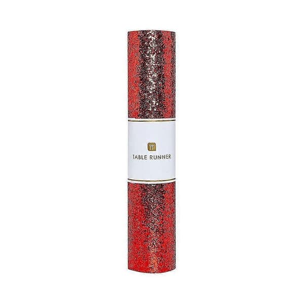 Julebordløber Rød Glitter 1,8m Genanvendelig[YJD]