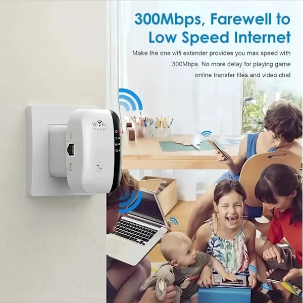 Wifi Repeater Trådlös Signal Förstärkare Utökat Nätverk Förbättrare EU US Hem Router 300m Thro(YJD) EU Plug