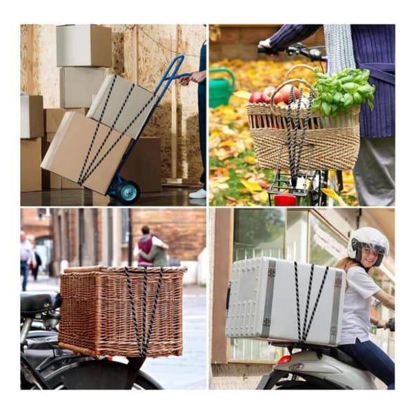 Bagageremmar - Ospecificerad - 3 delar - Elastisk med krokar - Längd 65-130 cm - Svart [YJD][YJD]