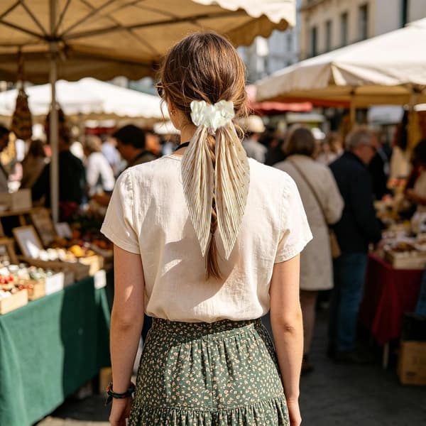 Scrunchies til tyndt hår - Ingen træk, hårelastikker til kvinder og piger, styling, modetilbehør | Bløde elastikker til hjem, kontor, rejser [YJD] Beige