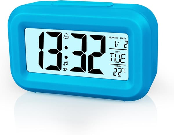 Vicloon Digitalt Vækkeur, Natbord, LED Display Ure med Justerbar Snooze 12/24 Timer, Temperatur, Dato, Timer, Lysstyring P[YJD] bule