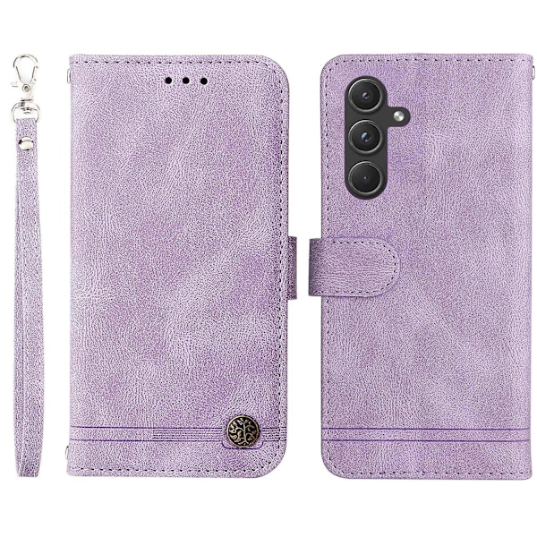 Plånboksfodral i skinnliknande läder med vikbart stativ till Samsung Galaxy A55 5G (YJD) Purple Samsung Galaxy A55 5G