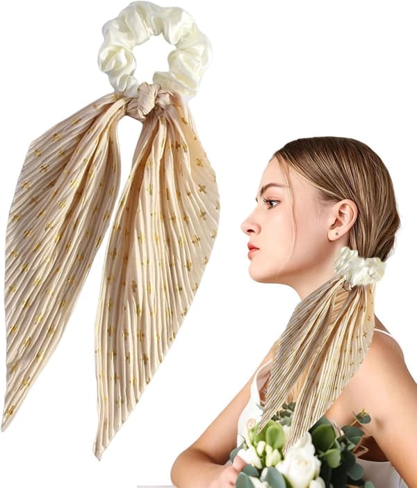 Scrunchies til tyndt hår - Ingen træk, hårelastikker til kvinder og piger, styling, modetilbehør | Bløde elastikker til hjem, kontor, rejser [YJD] Beige