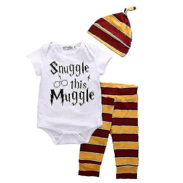 Harry Potter Baby 3-delt Bodysuit Sæt med Bukser og Matchende Hue [HK] 60cm